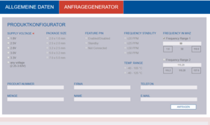 TYPO3 product enquiry generator at Petermann Technik